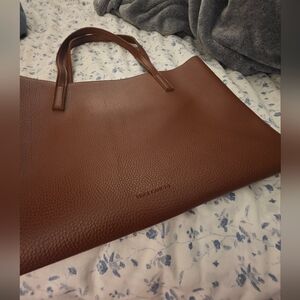 Vince Camuto Brown and Dark Blue Tote